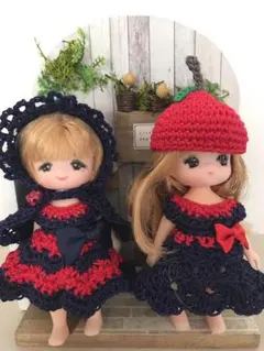 みきまきちゃん　ネイビー×レッド　ワンピセット