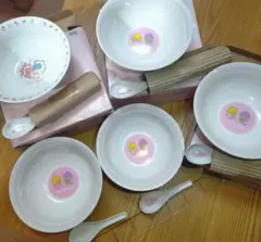ハローキティ・マイメロディ・ウサハナ ラーメン丼ぶり+れんげ - メルカリ