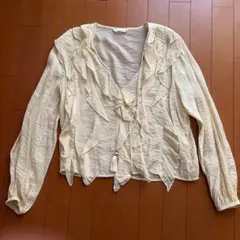 ZARA フリルブラウス アイボリー Sサイズのサムネイル