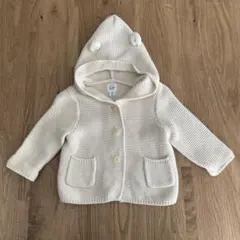 baby GAP くま耳フード付きカーディガン 3-6ヶ月 アイボリー