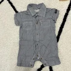 ストライプロンパース 半袖 70cm