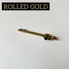 【送料込】ヴィンテージ　ブローチ　クローバー　ROLLED GOLD 金張り