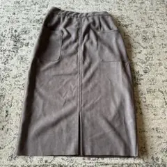 イエッカヴェッカ　グレー スエード風 タイトスカート ポケット付き