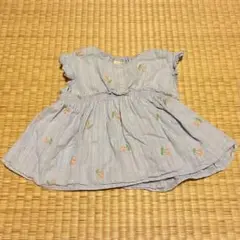 プティマイン ベビー ブラウス さくらんぼ 水色 80cm