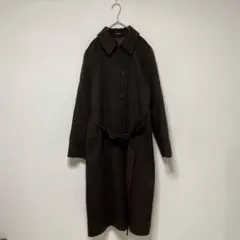 【Aquascutum】ウール　カシミヤ　ロングコート　ベルト付　ブラウン　冬のサムネイル