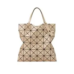 トートバッグ 三角形パターン ベージュ・ホワイト