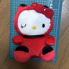 ハローキティ　ご当地キティ　福島限定　あかべこ　赤べこ　ぬいぐるみ　レトロ