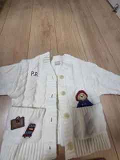 petit main パディントンベア ニットカーディガン M