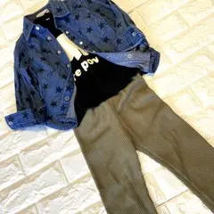 ✅キッズ❤️100サイズ✨3点コーデ売り✨パンツ❤️ロンT✨長袖シャツ❤️男の子‼️