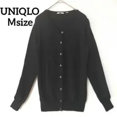 UNIQLO【Ｍ】 ウール100％ カーディガン ブラック オフィス カジュアル