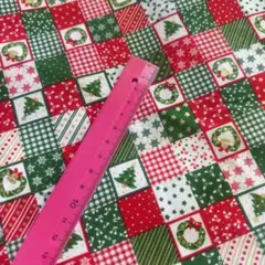 クリスマス柄／シーチング生地 ⁡