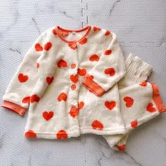 ハート模様のフリースパジャマ 90㎝