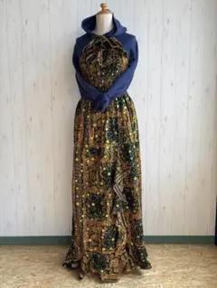 専用ページ　vintage ヴィンテージ　アフリカン　ワンピース　希少 AFRICAN VINTAGE AFRICAN BATIC PATTERNED FRILL DESIGN ONE PIECE
