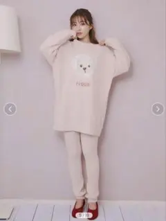 ジェラートピケ　メレンゲドッグ柄ミニワンピ＆レギンスセット