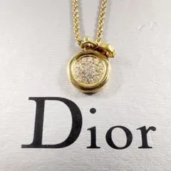 Dior クリスチャン　ディオール ネックレス ラインストーン CD ゴールド