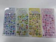 カラフルキャラクターシール4枚セット クリアぷくぷくキャンディシール