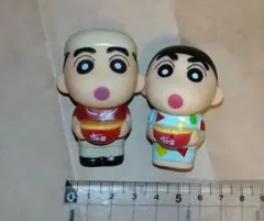 クレヨンしんちゃん フィギュア 　ソフビ　水鉄砲　2体セット　すき家