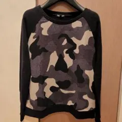 【最終価格】インディヴィ　カモフラージュ柄ニット