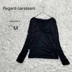 【Regard caressani】長袖トップス 【M】黒 きれいめ シンプル