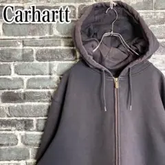 カーハート フルジップパーカー 無地 ゆるだぼ 90s フェード ブラック