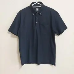 【洋服の青山】　メンズ　ポロシャツ　半袖ネイビー　M