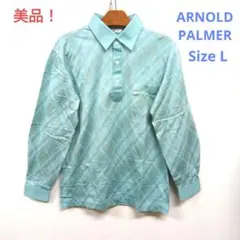 ★美品！アーノルドパーマー　メンズ　レトロ　レナウン　薄手長袖ポロシャツ　L