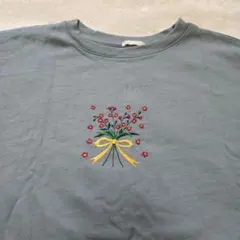 花柄刺繍 スウェット ブルーグレーのサムネイル