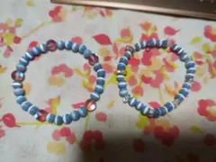 489 ハンドメイド さざれ石  シンプル 2個セット ブレスレット