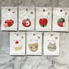 ベビー　コームピン　ヘアアクセサリー 7個セット フルーツ・スイーツ　ねこ　くま