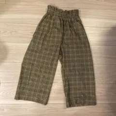 guチェック柄リラックスフィットパンツ 100cm