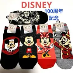 新品ディズニー100周年記念 コラボ 靴下 スニーカーソックス ミッキーマウス