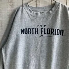 古着　長袖　スウェット 裏起毛　プリント　アメカジ ゆるだぼ