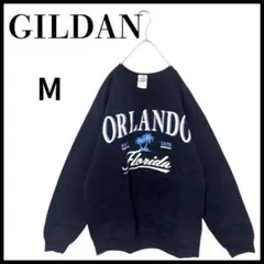 GILDAN ギルダンビッグプリントスエットトレーナー Mネイビー古着