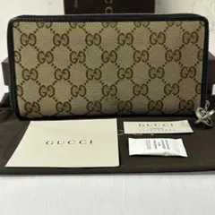 新品同様‼️ グッチ　GUCCI 財布　長財布　GGキャンバス ラウンドファスナー