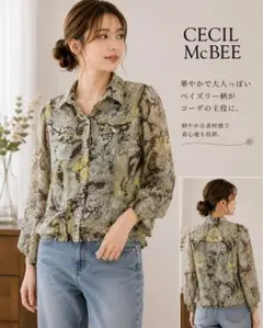 CECIL McBEE ペイズリー柄シアーシャツ ワイヤー襟のサムネイル