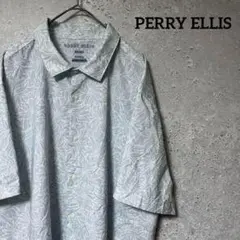 PERRY ELLIS ペリーエリス シャツ 半袖 柄シャツ 総柄 花柄 2XL