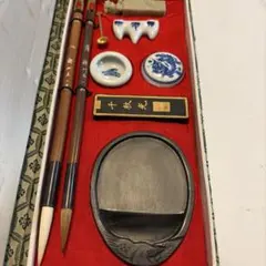 希少な書道用具セット 毛筆 硯 伝統的