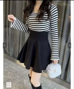 インパン裏地付きコルセット風フレアミニスカート[gm728]