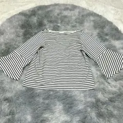 ジーユー ボーダートップス S ボリューム袖