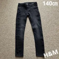 【USED】H&M スキニーフィットデニムパンツ(140㎝/BLACK)