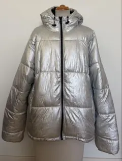 ZARA ザラ 中綿 ジャケット フード 防寒　アウター シルバー