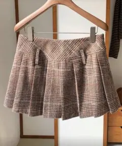 SHEIN ブラウン系チェック プリーツスカート
