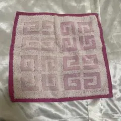 【美品】GIVENCHY ジバンシィ タオルハンカチ ピンク 4G モノグラム