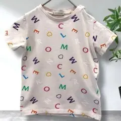 モンクレール ベビー Tシャツ 2A マルチカラー ロゴ 総柄 ピンク