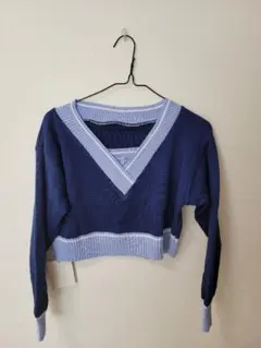 MINIMINI STORE Vネッククロップドセーター