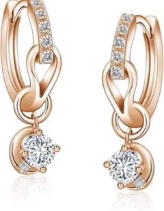 e135ピアスレディース人気上質ジルコニア誕生石 フープ ピアス 揺れる2Way