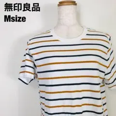 無印良品　半袖 tシャツ カットソー ボーダー柄 美品　E4