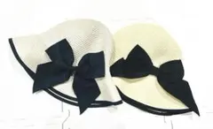 ⭐️翌日発送⭐️リボン 帽子 2色セット ハット 麦わら