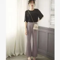 GRL プリーツフレアパンツ fo1223