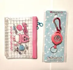 おぱんちゅうさぎ ミニメッシュポーチ カラビナ付きリールキーホルダー キャンドゥ
